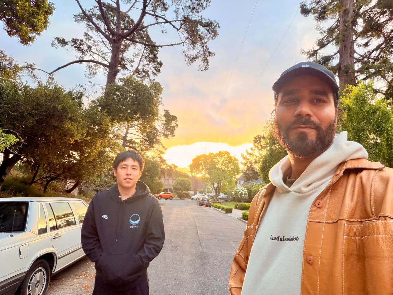 David and Suhail at sunset
